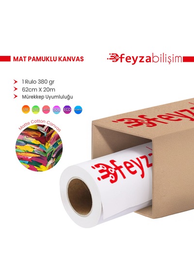 Feyza Bilişim Cotton Kanvas Matt %100 Pamuk Tuval 380gr 62cmx20m