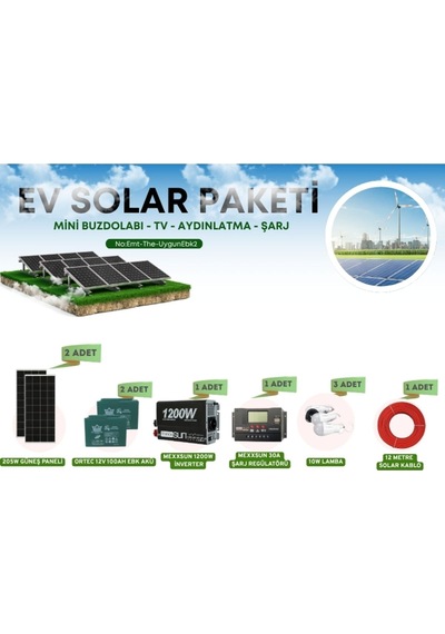 Yayla Karavan Bahçe Solar Sistem Mini Buzdolabı, Led Tv, Aydınlatma Güneş Enerji Sistemi