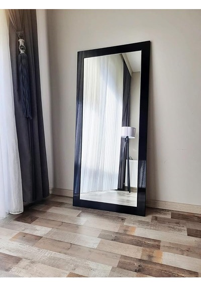 Dfn Wood Mdf Dikdörtgen Siyah Duvar Salon Boy Aynası 130x60 Cm Çok Renkli