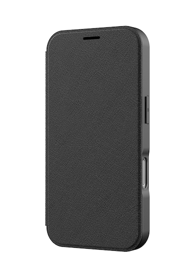 Apple Uyumlu iPhone 17 Pro Max Kılıf M-safe Şarjlı Raptic Air Folio Şeffaf Kartlıklı Kapaklı Kılıf Siyah