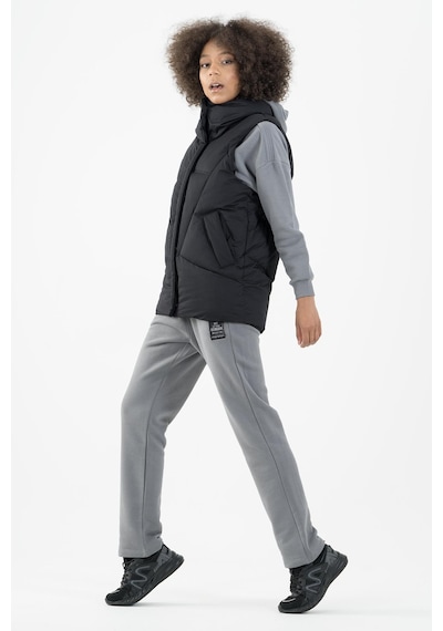 Maraton Sportswear Oversize Kadın Dik Yaka Kolsuz Basic Siyah-siyah Yelek 22955-siyah-siyah Siyah - Siyah