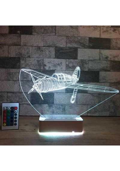 Özel Tasarım Pırpır Uçak 3D Led Lamba