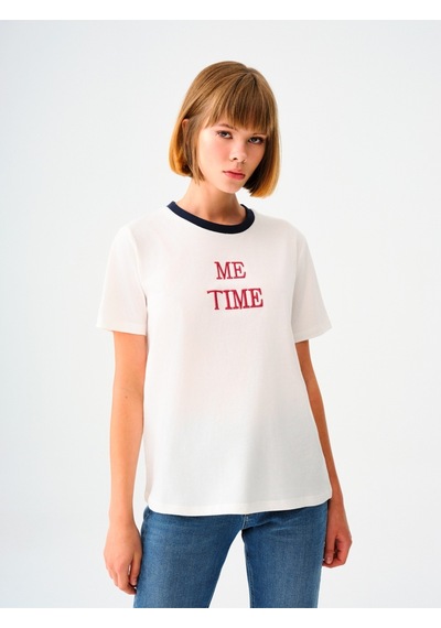 Oversize Fit Kadın Bluz K.kol Beyaz