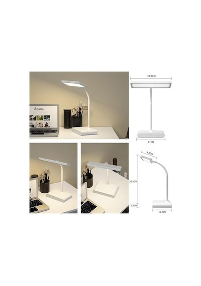 Wellhise Weidasi Masa Lambası Type-c Kablolu Ve Şarjlı Ledli Masa Lambası Wd-6047 Beyaz