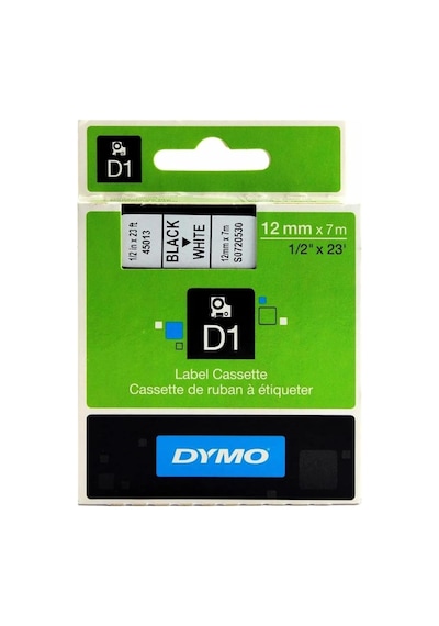 Dymo Şerit D1 12mmx7mt Beyaz/siyah 720530 45013