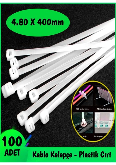Carub Kablo Bağı - Plastik Cırt Kelepçe 4.8 400mm 100 Adet