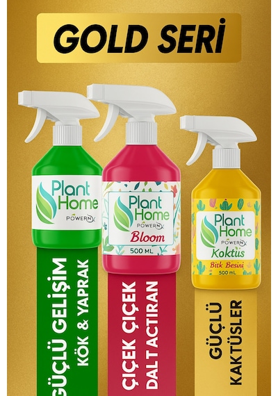 Plant Home Bitki Besini 3lü Seti 500 Ml & Hızlı Emilim Powermix Gold Seri 500 G