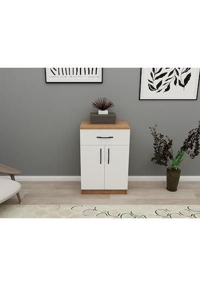 2 Raflı 2 Çekmeceli Banyo Düzenleyici Çekmeceli Dolap Komodin Db-0045 Çok Renkli