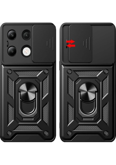 Newface - 373 - Xiaomi Redmi Note 13 4g Kılıf Pars Lens Yüzüklü Silikon - Ece-umay - - Yeşil