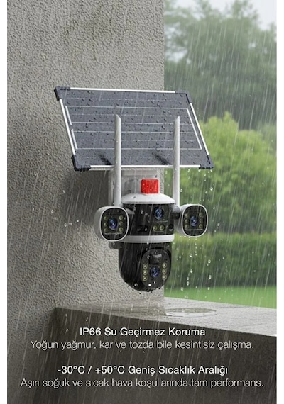 Güneş Enerjili Wifi Güvenlik Kamerası 2k 2560 1440p, 8000mah, Gece Görüş + Hareket Algılama