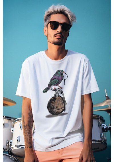 Stil X Yeni Sezon Oversıze Erkek T-shırt, Sizi Anlatan Tasarımlar Beyaz