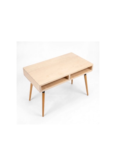 Mobenta Slot Desk: Masif Çalışma & Laptop Masası 2 Gözlü Depolama - 120x60 Bz Krem