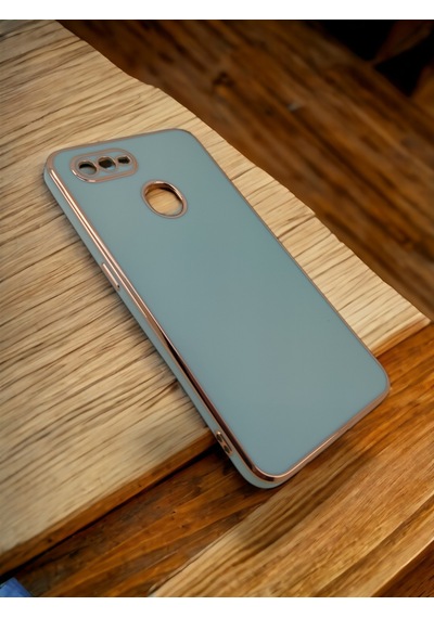 Oppo Uyumlu Ax7 Kenarları Parlak Altın Renkli Lazer Kılıf