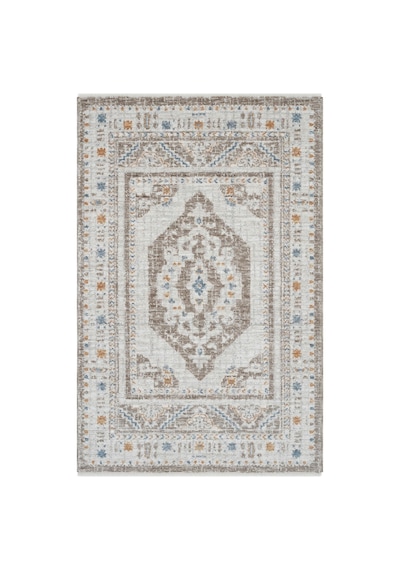 Cool Halı Belina Krem Vizon Salon Halısı Otantik Eskitme Desen Göbek Vintage Bukle Oturma Odası Halı