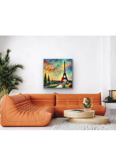 Eyfel Kulesi Kanvas Tablo 90x90cm