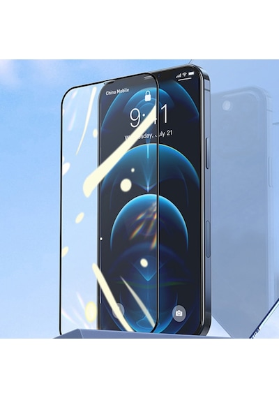 Baseus Apple Uyumlu   iPhone 12 Pro Max Ekran Koruyucu Siyah