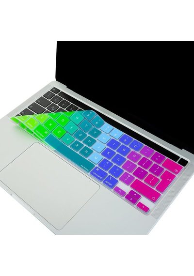 Macbook Klavye Koruyucu Avrupa İngilizce A2338 M1 M2 13 İnç A2251 A2289 A2141 16 İnç Uk Iso Ters L Enter Silikon Keyboard Cover Touch Bar Pembe Yeşil