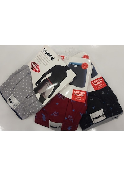 Yıldız 43 Erkek Havlu Bel Desenli Boxer 3 Adet 001