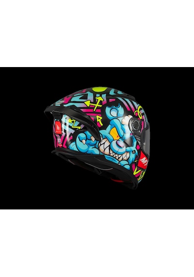 Mt Helmets Mt Braker Sv Crazy Teddy B7 Motosiklet Kaskı Parlak Mavi