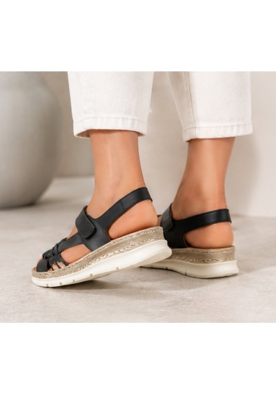 N Napa Shoe Np.2642.siyah.deri Sandalet