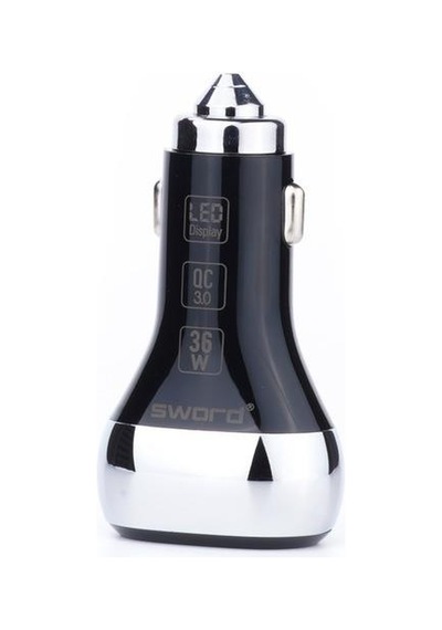 Sword Led Göstergeli Çift Usb Qc3.0 Araç Şarj Çakmaklık Adaptör