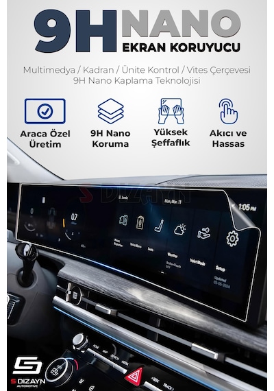 S-dizayn Renault Clio 6 Esprit Alpine 9h Multimedya Ekran Koruyucu Parlak 2026 Üzeri A+ Kalite