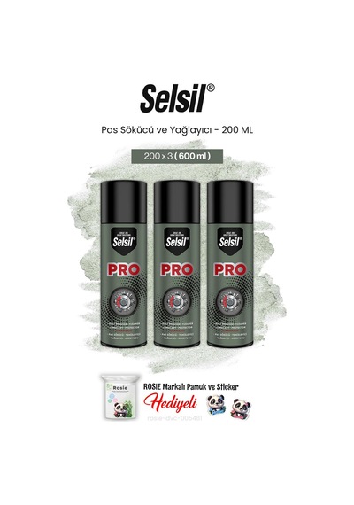 Selsil 3'lü Pas Sökücü Ve Yağlayıcı 200 Ml Ve Rosie Pamuk 1 adet