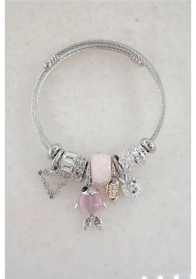 Kadın Balık Figürlü Charm Bileklik - Pembe