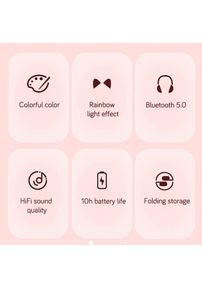 Karler Stn-28 Bluetooth Mikrofonlu Led Işıklı Hafıza Kartı Girişli Kulak Üstü Kedi Kulaklık