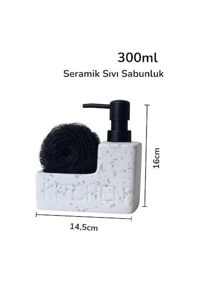 Seramik Sıvı Sabunluk 300ml Beyaz 48781