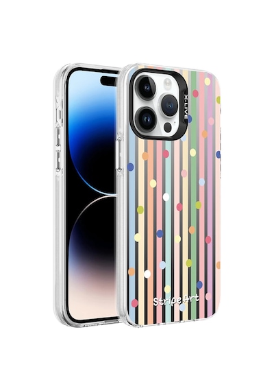 Apple Uyumlu  iPhone 14 Pro Max Kılıf Desenli Zore Silver Sert Kapak
