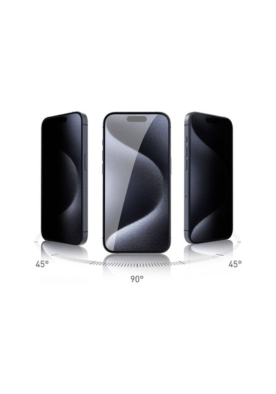 Apple iPhone 15 Uyumlu Zore Rika Premium Privacy Temperli Cam Ekran Koruyucu