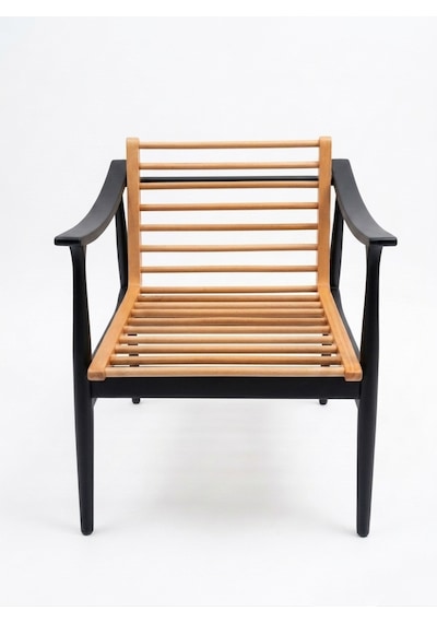 Legno Dual Kolçaklı Ahşap Berjer Siyah