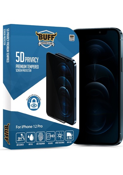 Buff Apple Uyumlu   iPhone 12 Pro 5D Privacy Ekran Koruyucu (535539566)