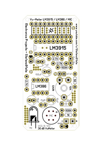 Led Vu-Metre Mikrofonlu Vu-Meter Devresi Lm3915 - Lm386