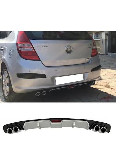 Hyundai İ30 Gri Difüzör 4 Krom Egzoz Görünümlü Difizör Arka Ek Body Kit 2007 - 2021