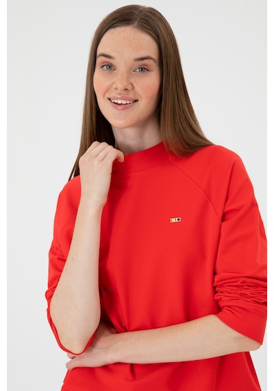 U.S. Polo Assn. Kadın Kırmızı Regular Bisiklet Yaka Basic Sweatshırt 50313610-VR030