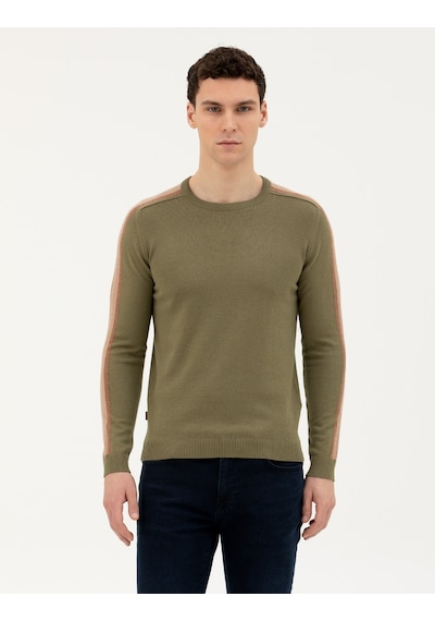 Pierre Cardin Erkek Haki Triko Kazak 50281821-vr027 Haki