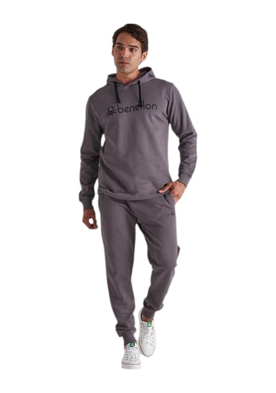 United Colors Of Benetton Erkek Kapüşonlu Sweatshirt Bnt-m045 T Antrasit
