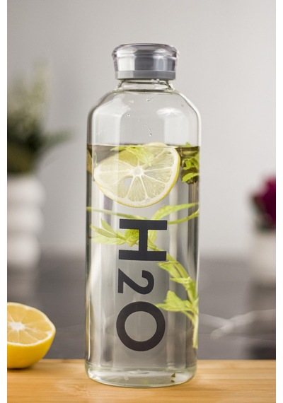 H2o Borosilikat Cam Matara Vakum Kapaklı Su Şişesi Suluk Gri 1000 Ml Çok Renkli