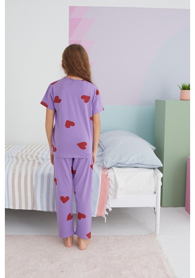 Siyah İnci Pamuklu Örme Pijama Takım 24117031 Çok Renkli