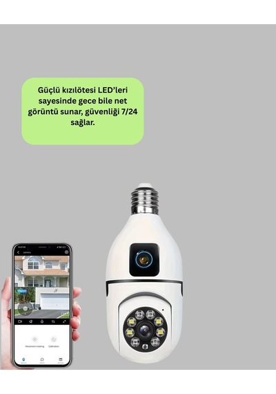 360 Derece Panoramik Wifi Kamera Full Hd Ev Güvenlik Sistemi 14139009