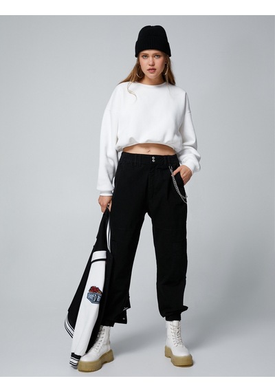 Koton Jogger Gabardin Pantolon Zincir Detaylı Cepli Beli Lastikli Siyah 4wal40010mw 4WAL40010MW999 Siyah Koton Jogger Gabardin Pantolon Zincir Detaylı Cepli Beli Lastikli Siyah 4wal40010mw 4WAL40010MW999 Siyah