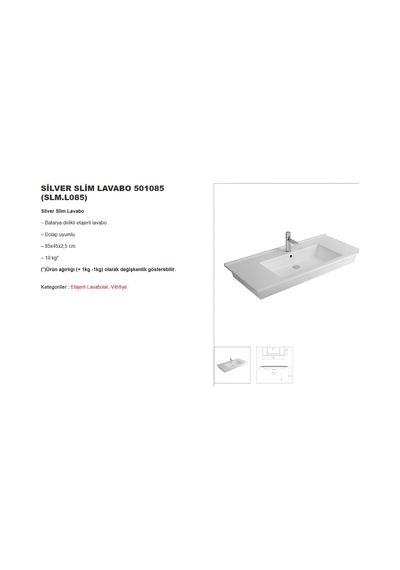 Newarc Silver Slim Lavabo 501085