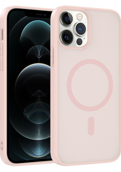 Alan Tech Apple iPhone Uyumlu 12 Pro Kılıf M-safe Şarj Özellikli Zore Babet Kapak - Siyah