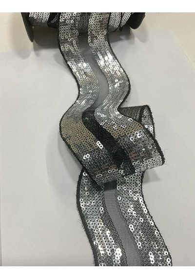 Gümüş Pullu Şerit / 1 Metre