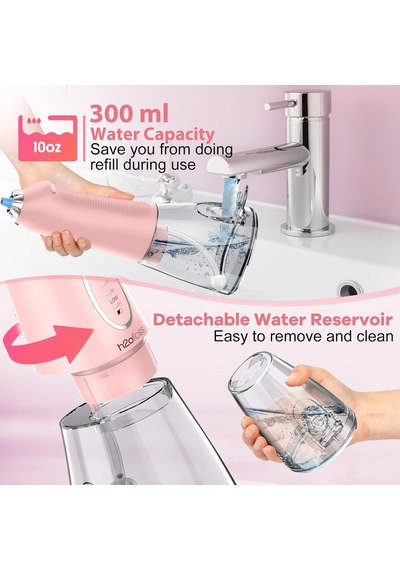 Şarjlı Kablosuz Ağız Duşu, Hızlı Ve Etkili Diş Arası Temizliği 300 Ml Su Hazneli, 5 Modlu, 6 Başlıklı, Ipx7 Su Geçirmez, Diş Taşı Temizliği, Pembe 06261151