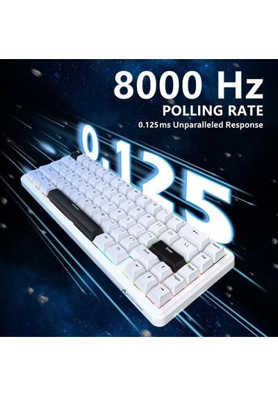 X65 He Manyetik Anahtarlı 65% Gaming Klavye 8000 Hz Ultra Hızlı Tepki, 0.01 Mm Rapid Trigger Hassasiyeti, Pbt Tu
