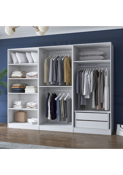 Rani Ba158 Geniş Gardırop Elbise Dolabı 6 Kapaklı 2 Çekmeceli 7 Raflı 3 Askılı Modüler Dolap Beyaz Rani Ba158 Geniş Gardırop Elbise Dolabı 6 Kapaklı 2 Çekmeceli 7 Raflı 3 Askılı Modüler Dolap Beyaz