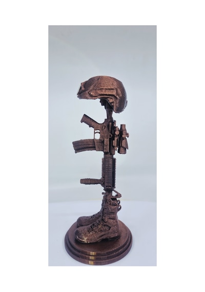 Falden Soldier Askeri Anıt Biblo Figür 20cm Metalik